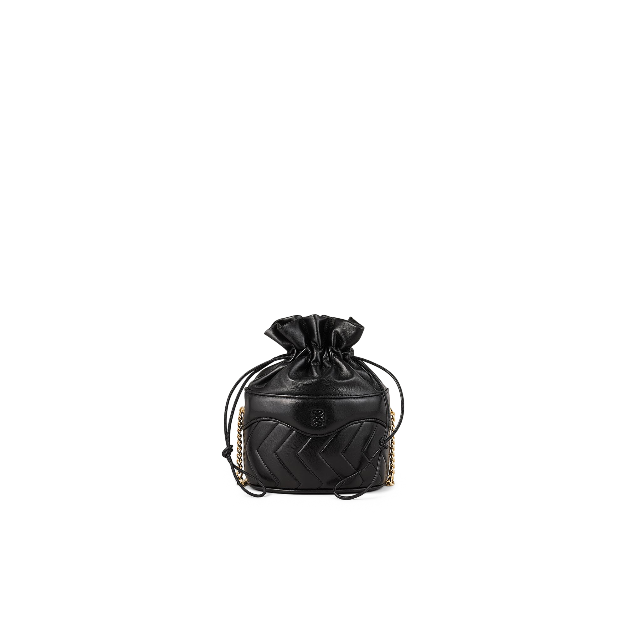 Sac seau matelassé en cuir| Noir