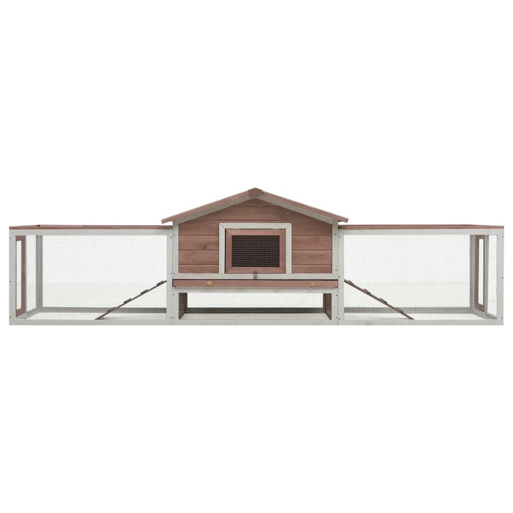 Clapier cage moka 303 x 60 x 86 cm pin massif et sapin