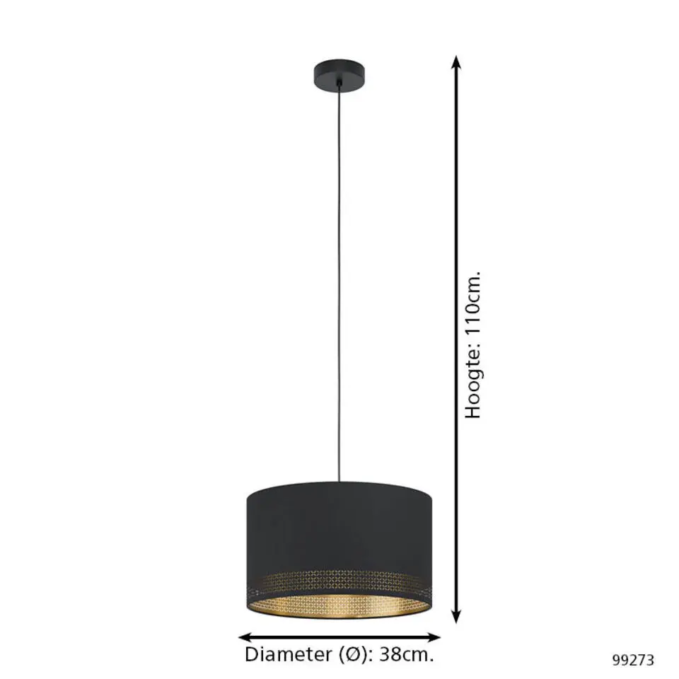 EGLOEsteperra-Hanglamp-E27-Ø38cm-Zwart
