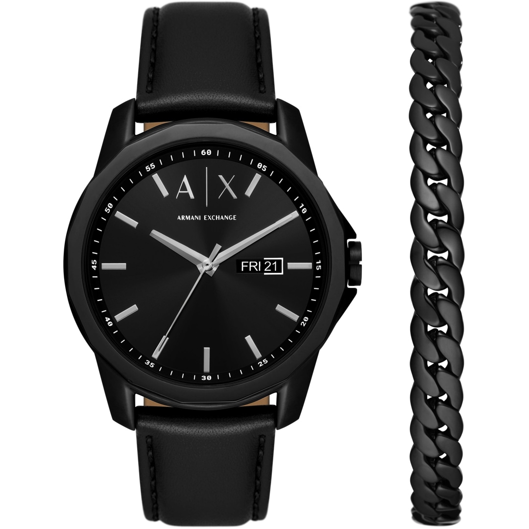 Armani Exchange Banks Day Date Set Schwarz