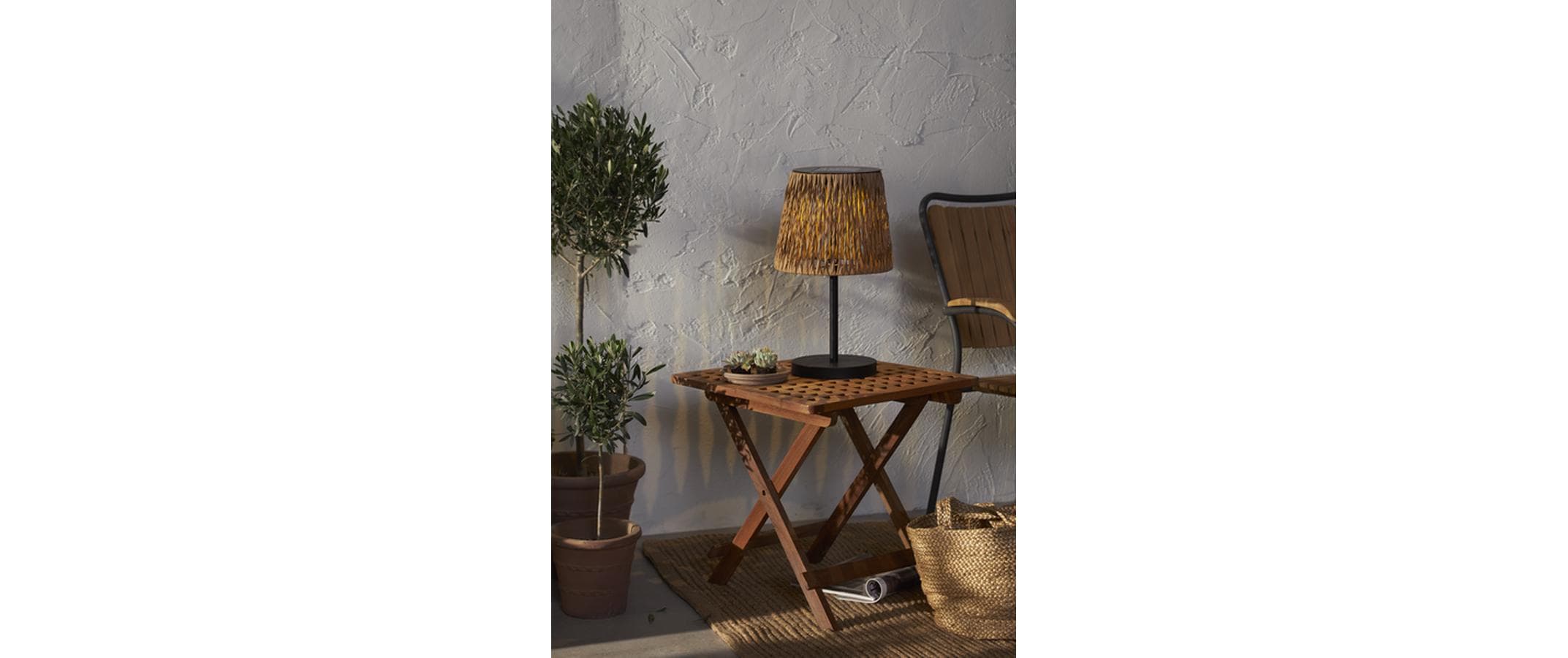Parforce Traditional Hunting Tischleuchte »Solar Cesta, 48 cm, Braun/Schwarz« Warmweiss