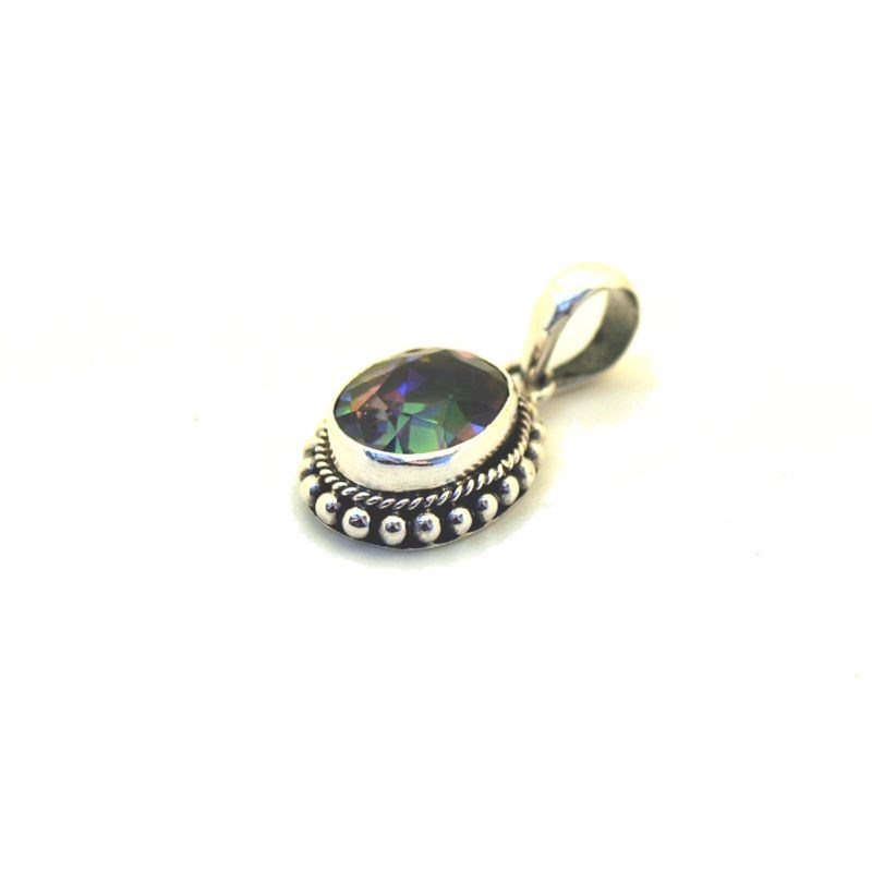 Pendentif argent et topaze mystique