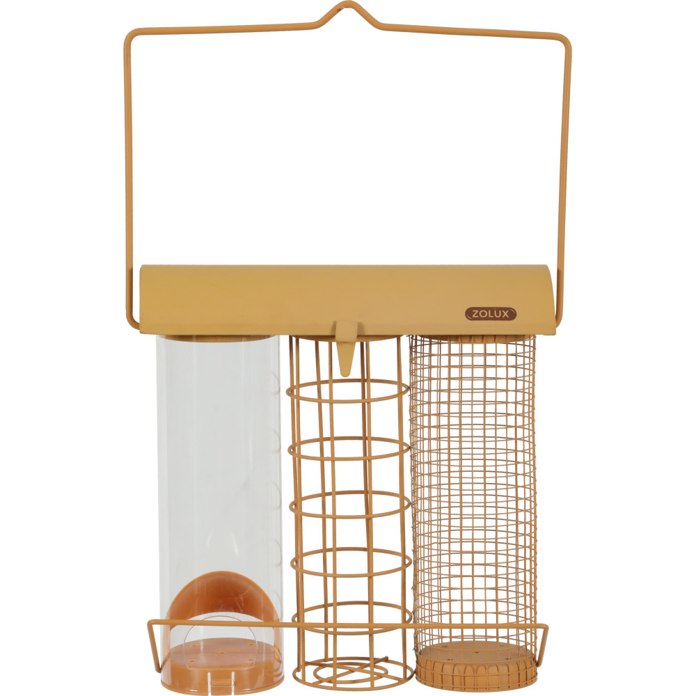 Mangeoire trio orange miel pour oiseaux