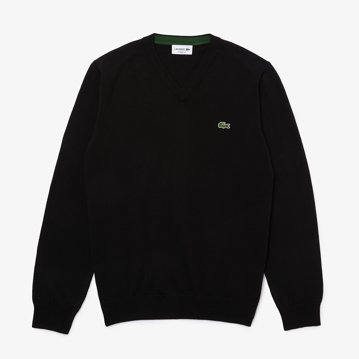 Suéter LACOSTE com decote em V em algodão orgânico