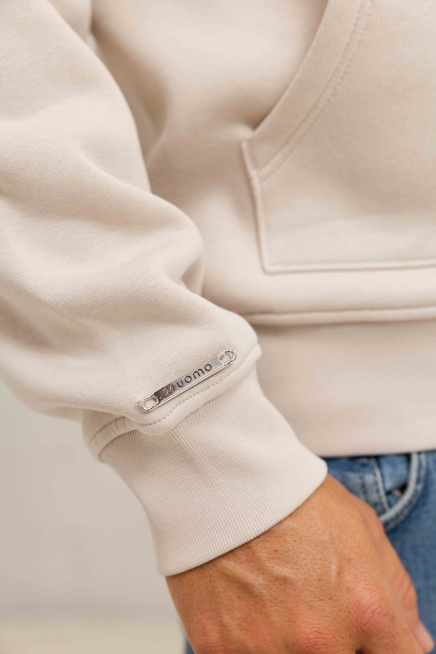 24 Uomo Club Hoodie Heren Beige