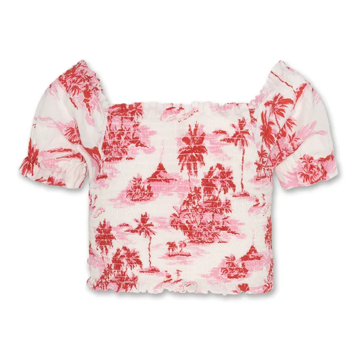 AO76 Blouse Courte Guila Hawaii | Rouge