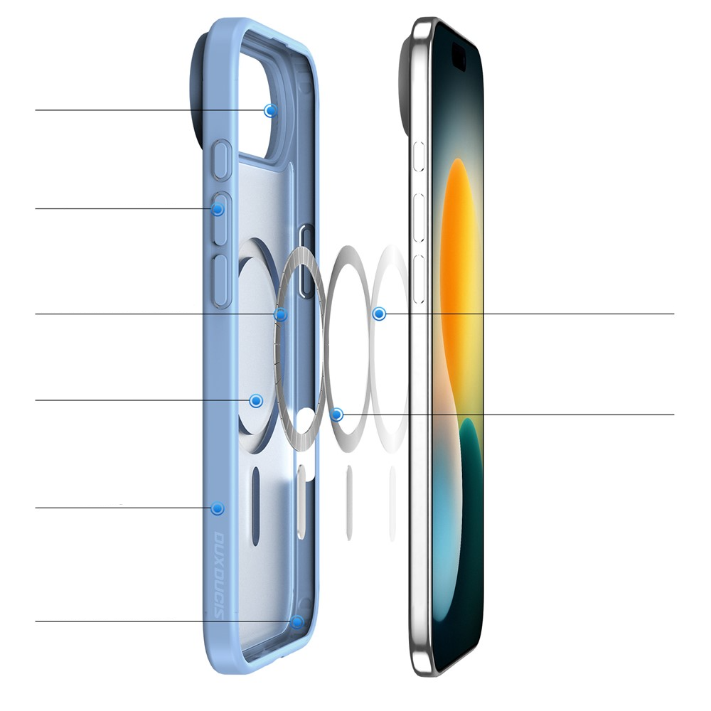 iPhone Air MagSafe Hybrid Hardcase Hülle mit TPU Bumper - Blau