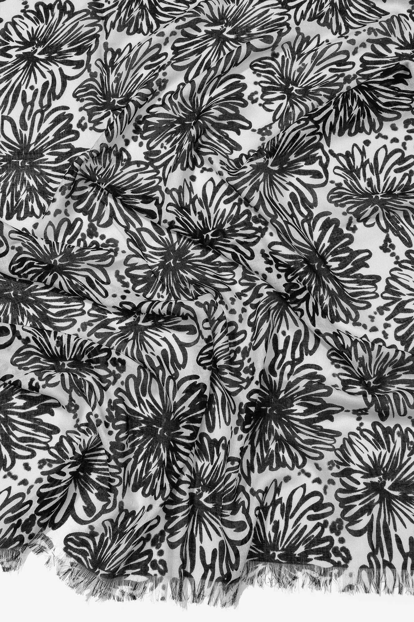 Pañuelo estampado retangular - preto