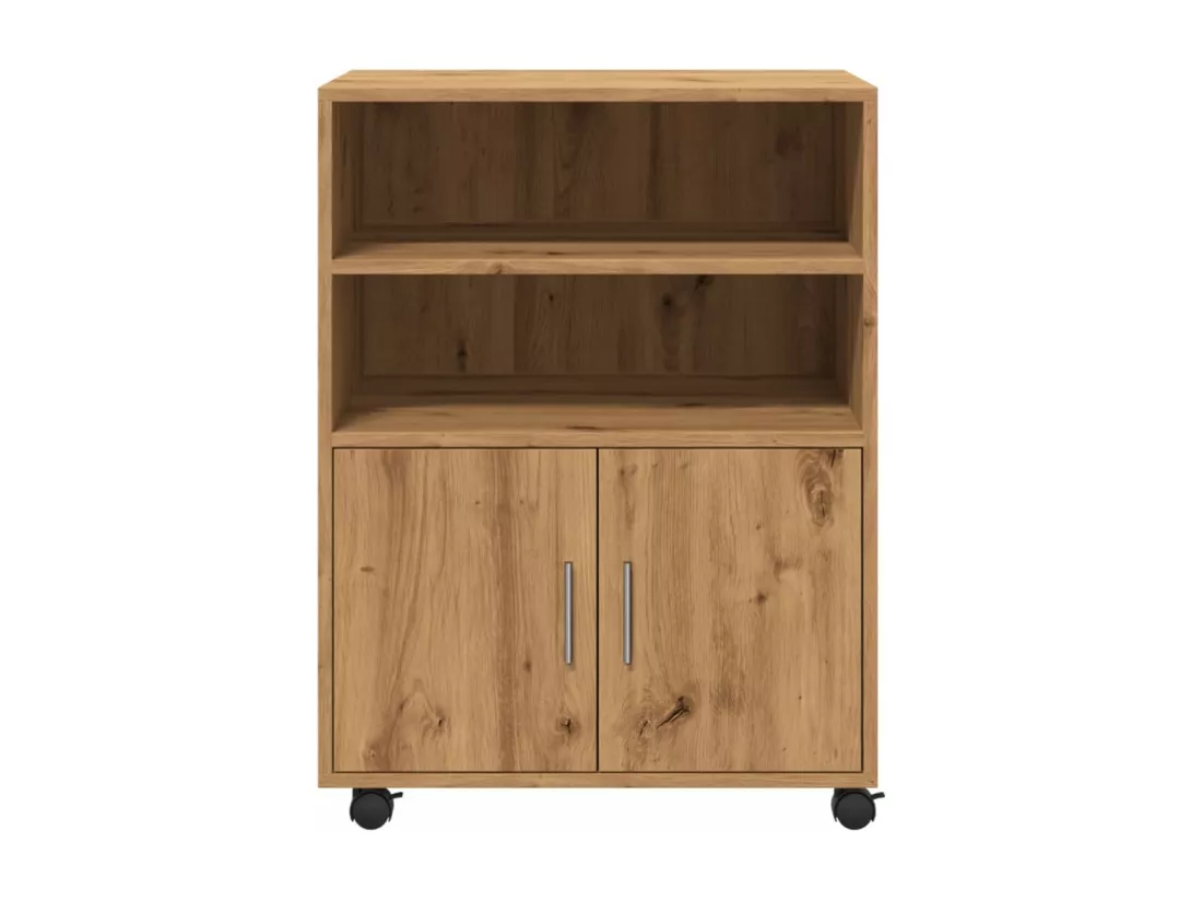 Armoire à roulettes chêne artisanal 60x48x81 cm bois ingénierie