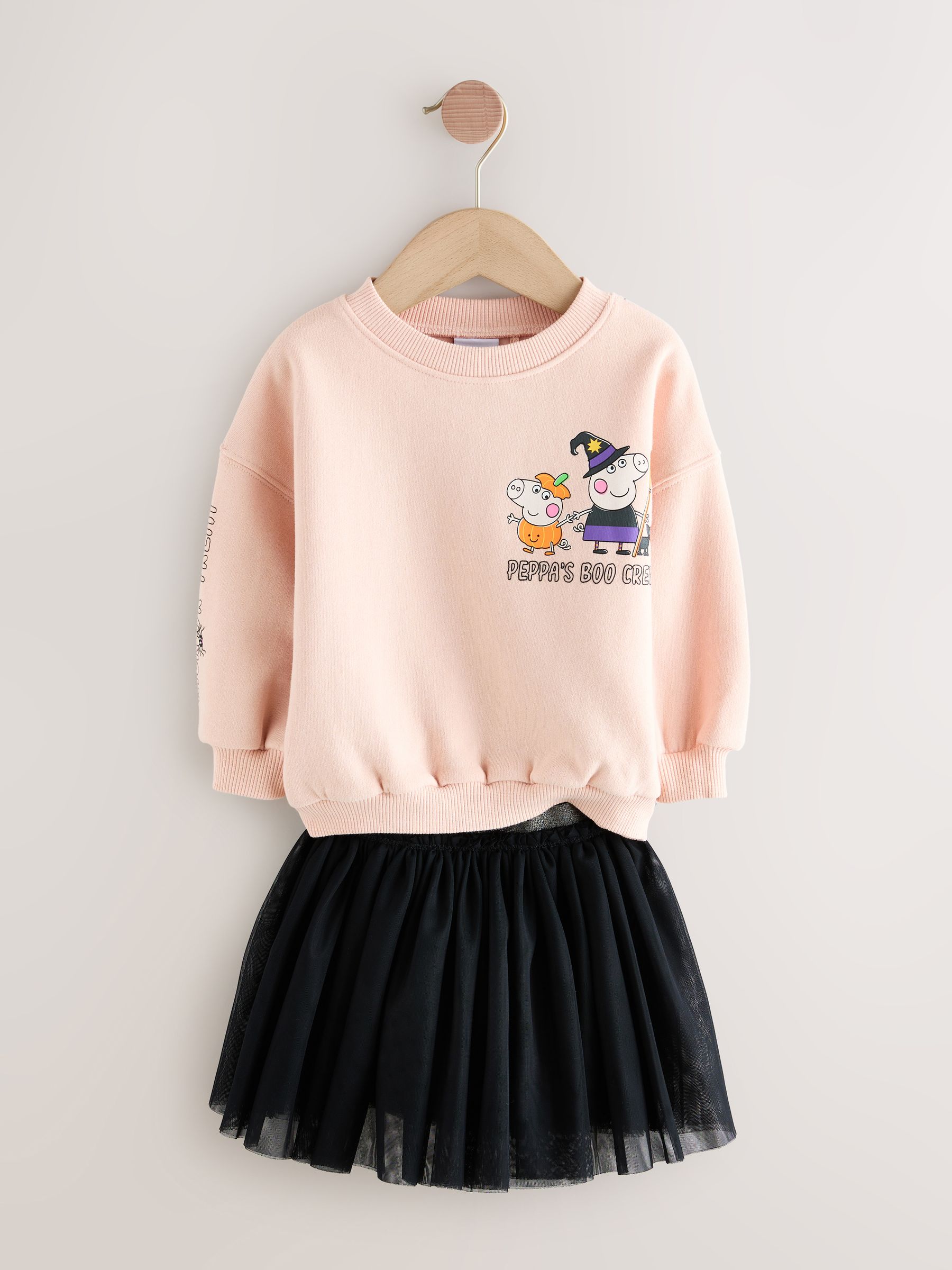 Roze Halloween - Peppa Pig-top en -tutu set (3mnd -7jr)