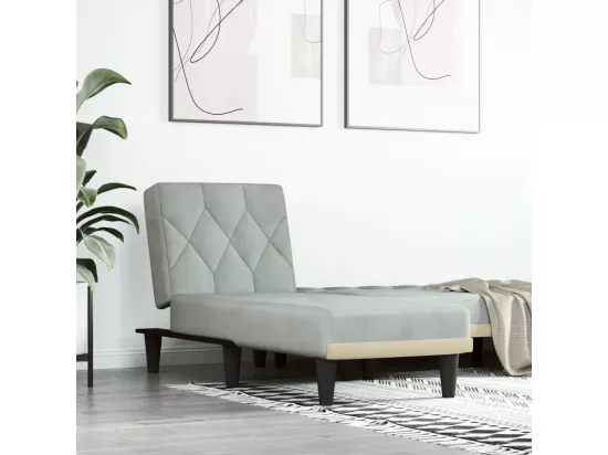 Prolenta Premium - Chaise longue gris clair velours