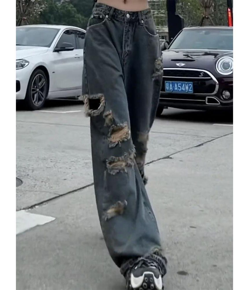 Vhancy - Low Rise Distressed Baggy Jeans