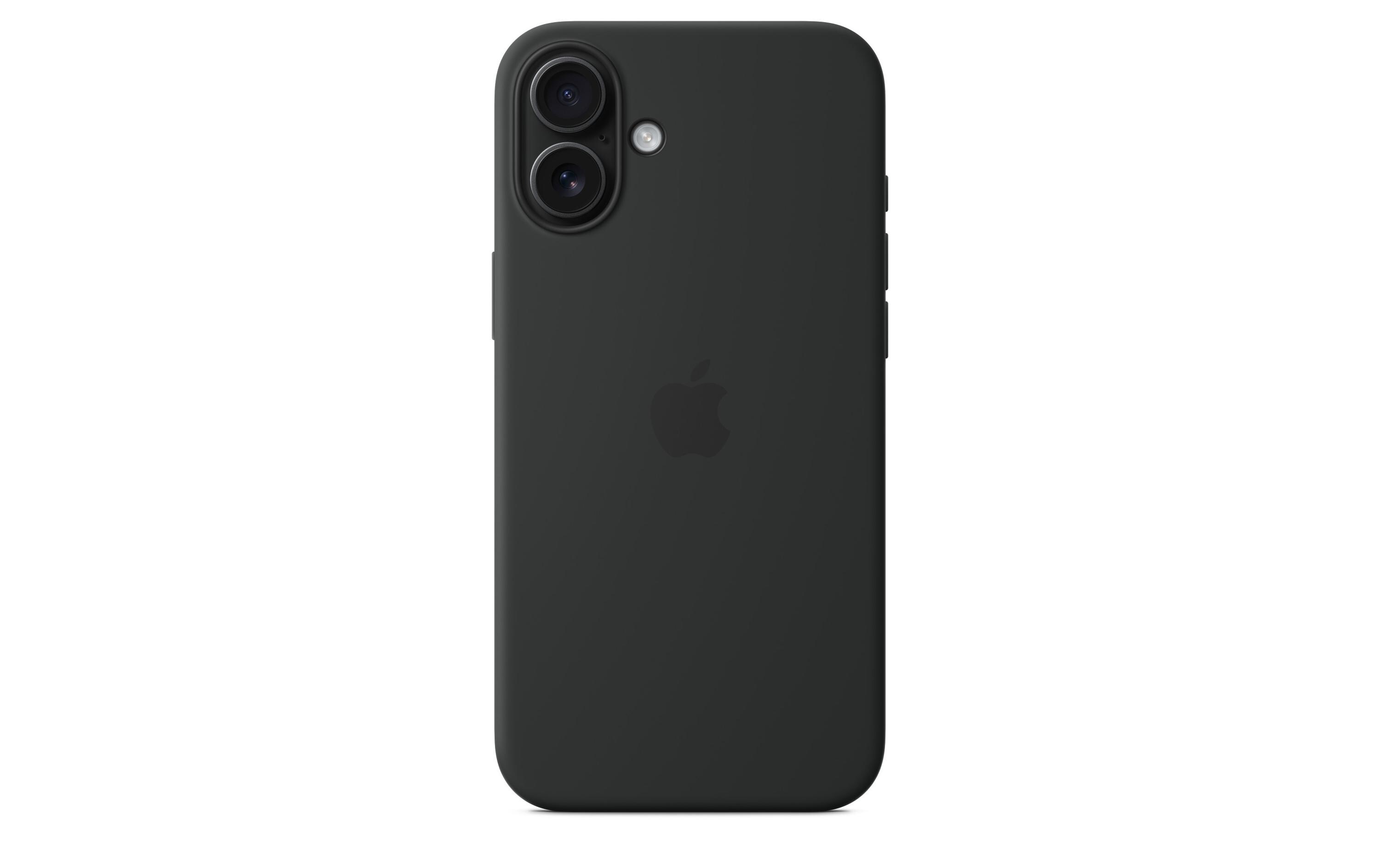 Silicone Case mit MagSafe iPhone 16 Plus SchwarzSilikon-Backcover mit «MagSafe» für das Apple iPhone 16 Plus