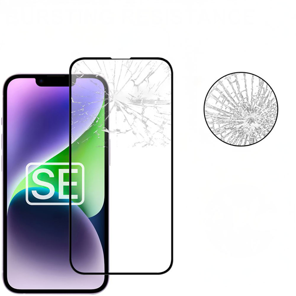 iPhone 16e Full-Screen Vollbild Glas Display Schutz mit Rahmen - Schwarz