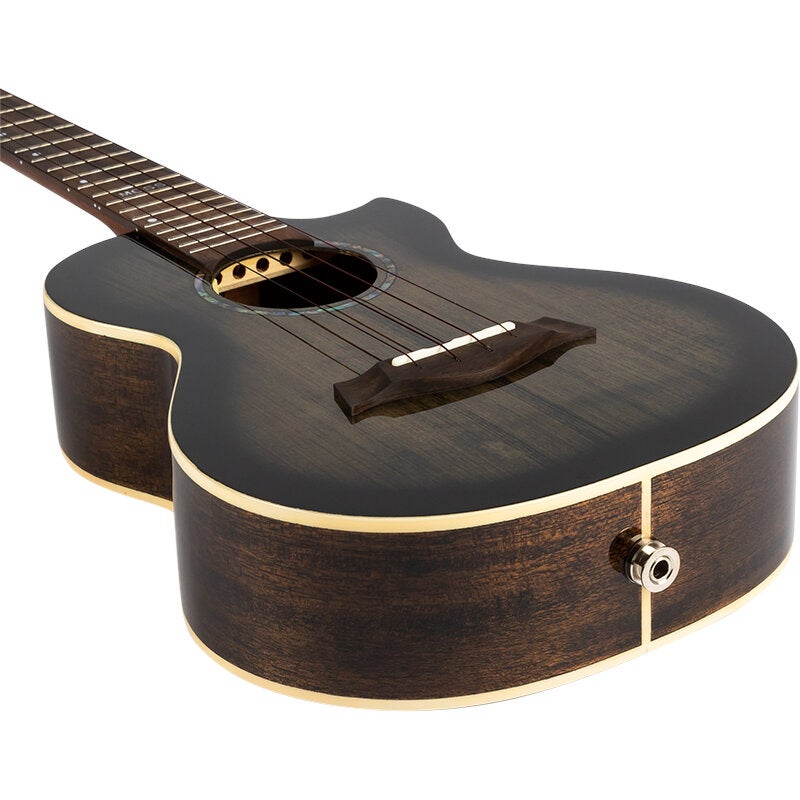 Flight Peter Moss Signature Moonburst Stain elektrisch-akoestische tenor ukelele met deluxe gigbag