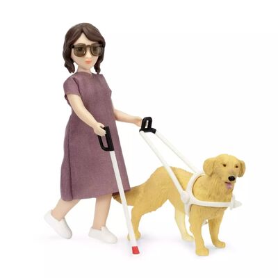 Lundby Dukke Med Blindestokk Og Hund