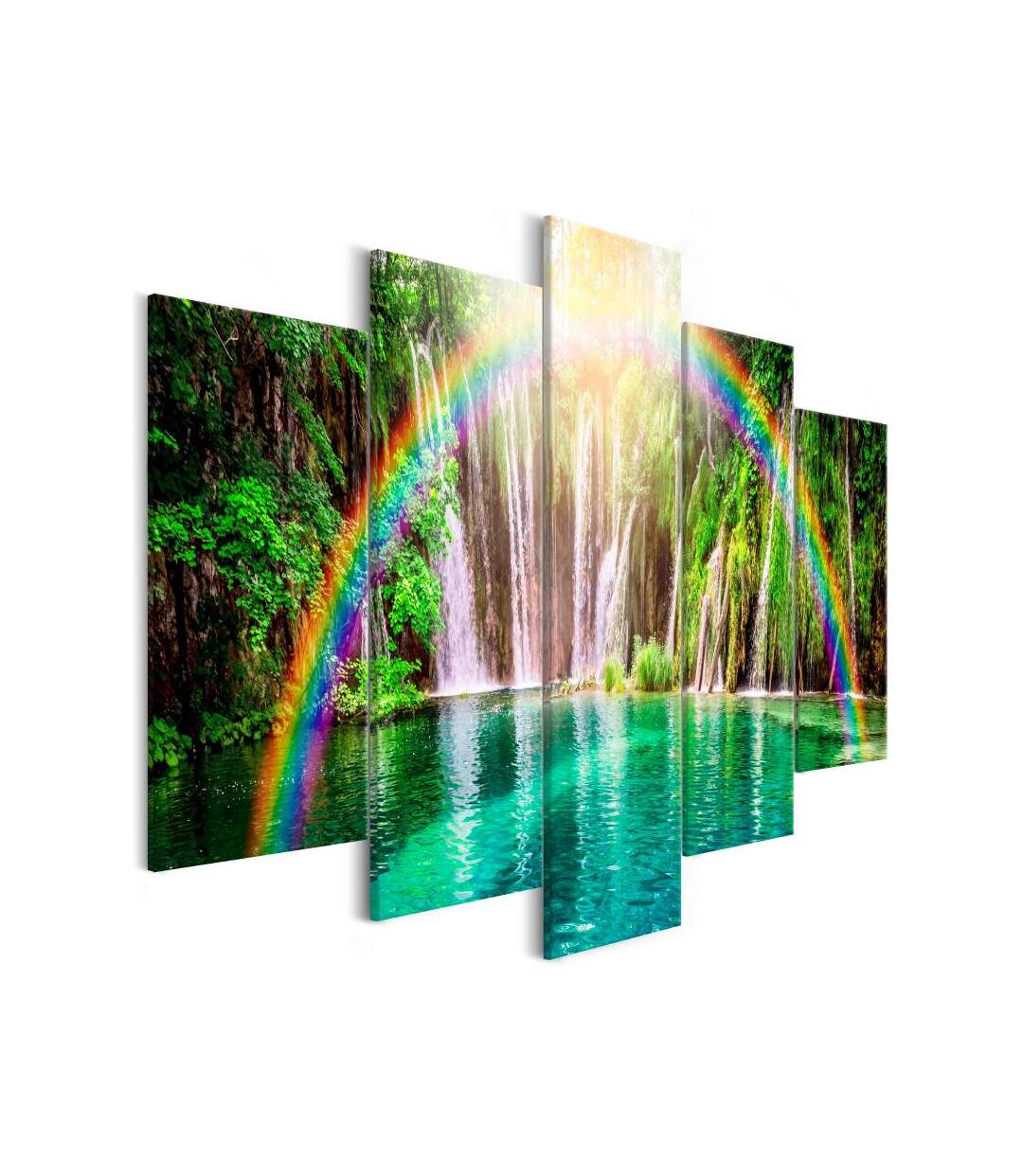Paris Prix - Tableau Imprimé rainbow Time 5 Panneaux Wide 100x225cm