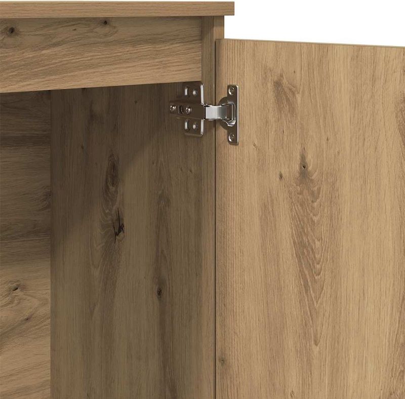 vidaXL - Dressoir - Eikenkleurig - Bewerkte Hout - 2 Lades en 2 Deuren