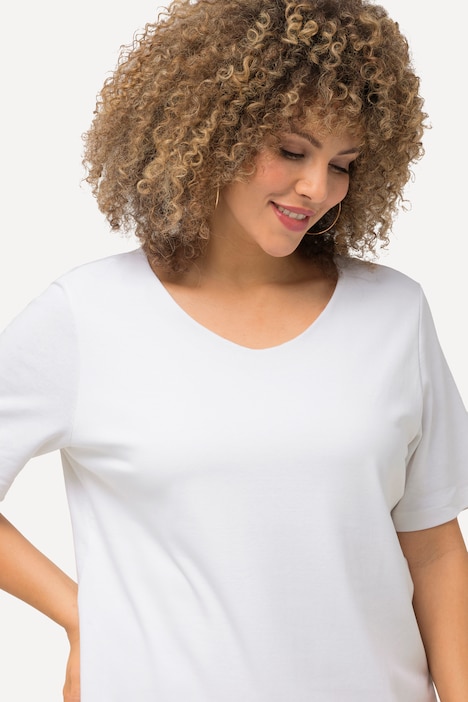 Shirt, doppellagige Vorderseite, Slim, Rundhals, Halbarm