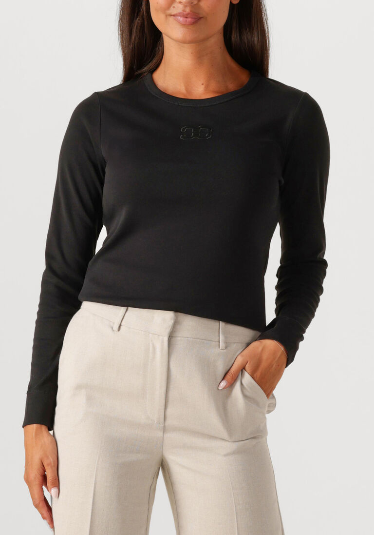 zwarte co'couture t-shirt granny embroidery longsleeve tee