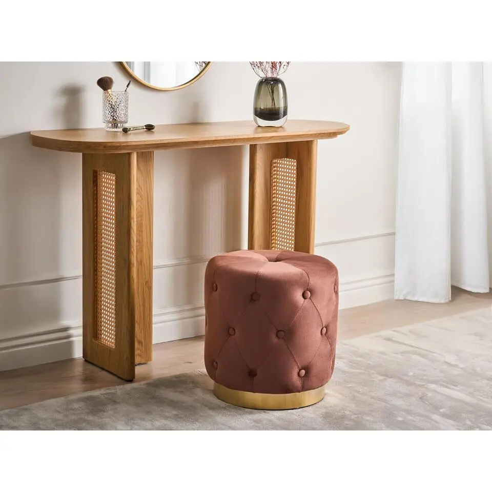 CARROLLTON - Poef - Bruin - 40 cm - Fluweel