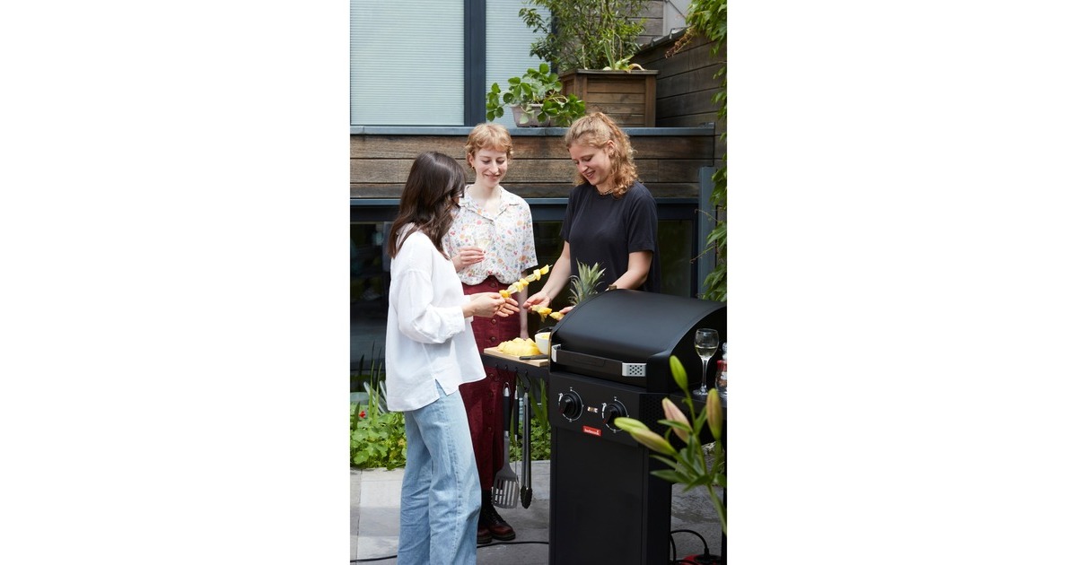 BarbecookE-Luca elektrische barbecue met inklapbare zijtafels  (Zwart)