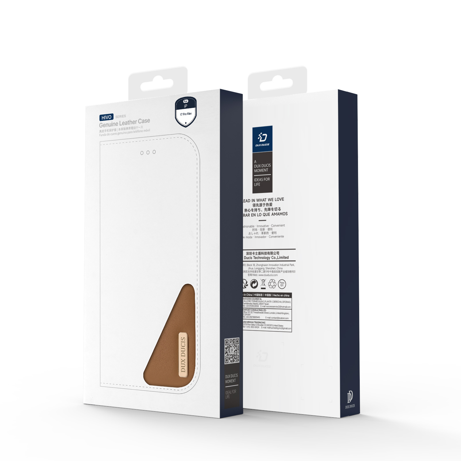 iPhone 17 Pro Max Flip Wallet Cover Echtleder Tasche (RFID Schutz) - Braun