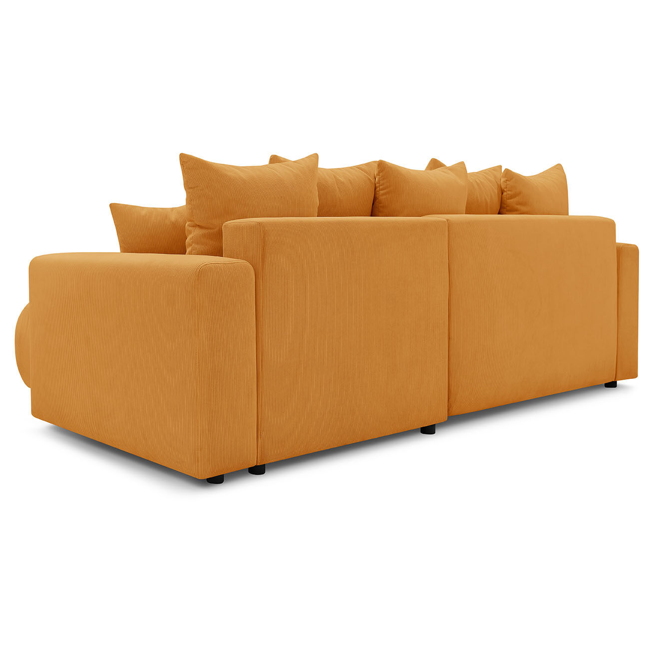 Bobochic Canapé d'angle convertible reversible velours côtelé Envy jaune - 282x153x95 cm