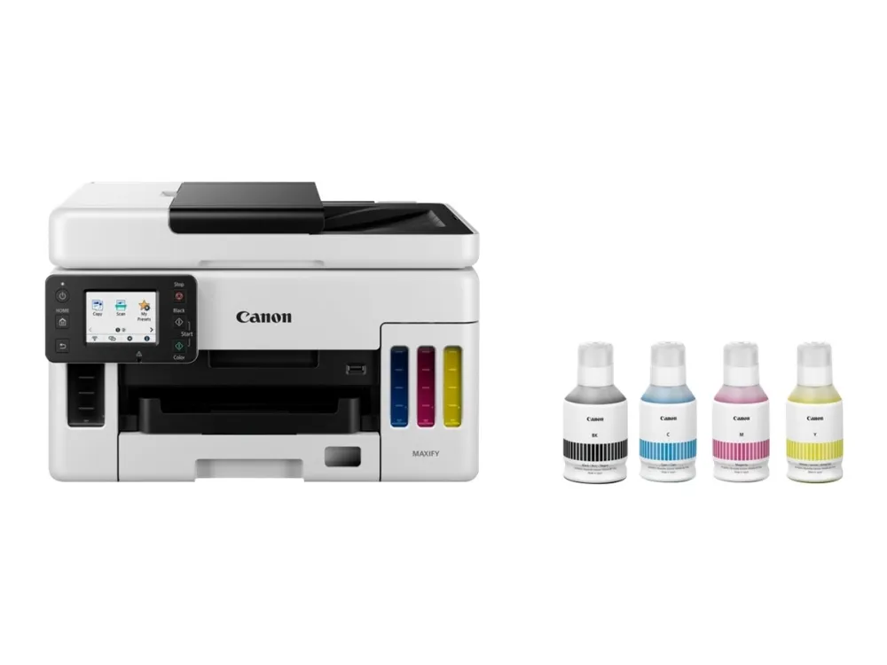 Canon MAXIFY GX6050 - Multifunktionsprinter - farve - blækprinter - kan genopfyldes - Legal (216 x 356 mm)/A4 (210 x 297 mm) (original) - A4/Legal (medie) - op til 24 ipm (udskriver) - 350 ark - LAN, Wi-Fi(n), USB 2.0, USB vært