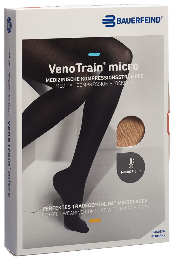 Bauerfeind VenoTrain Micro KKL2 AT<br>1 Stück, S, plus/short offene Fussspitze creme