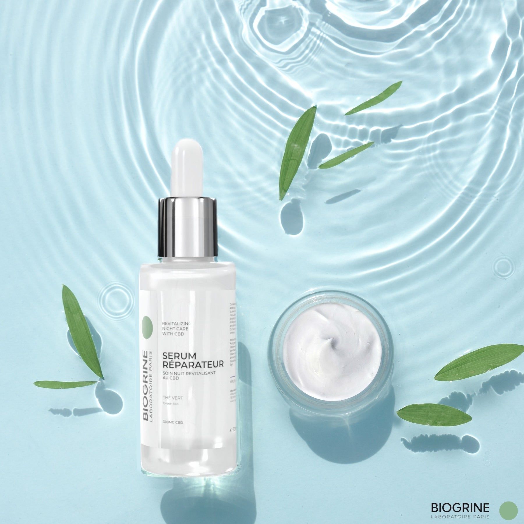 BIOGRINE „SERUM REPARATEUR“  REVITALISIERENDE NACHTBEHANDLUNG MIT CBD  GRÜNER TEE