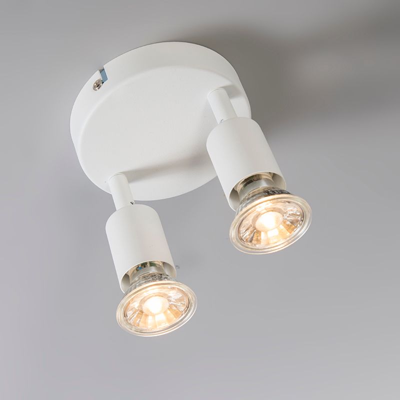 Moderne spot wit kantelbaar rond 2-lichts - Jeany