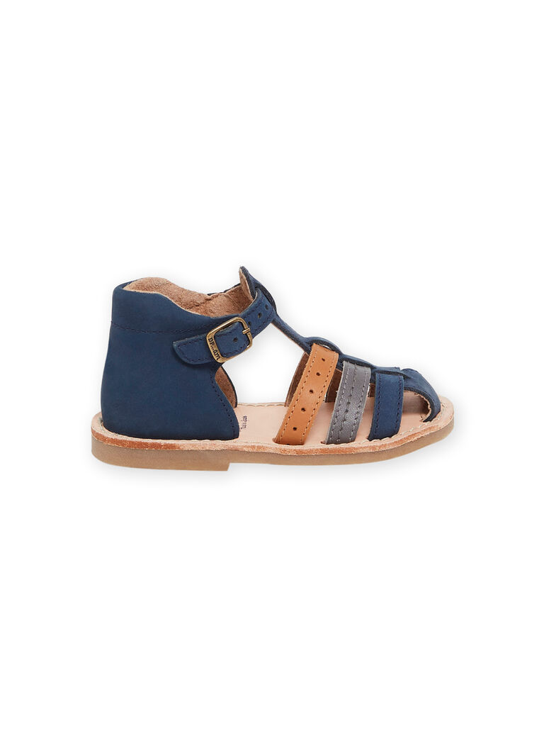 Sandales bleu marine en cuir
