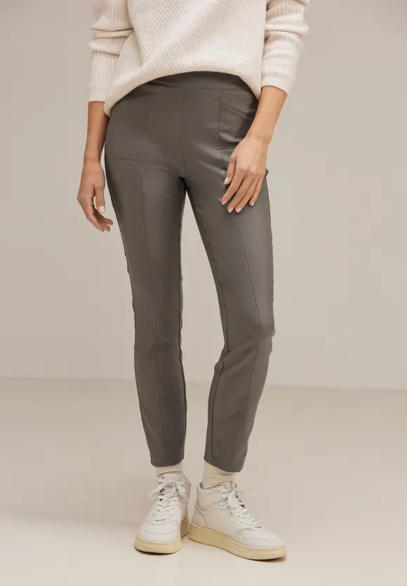 Skinny Fit Coating Hose - glowy taupe