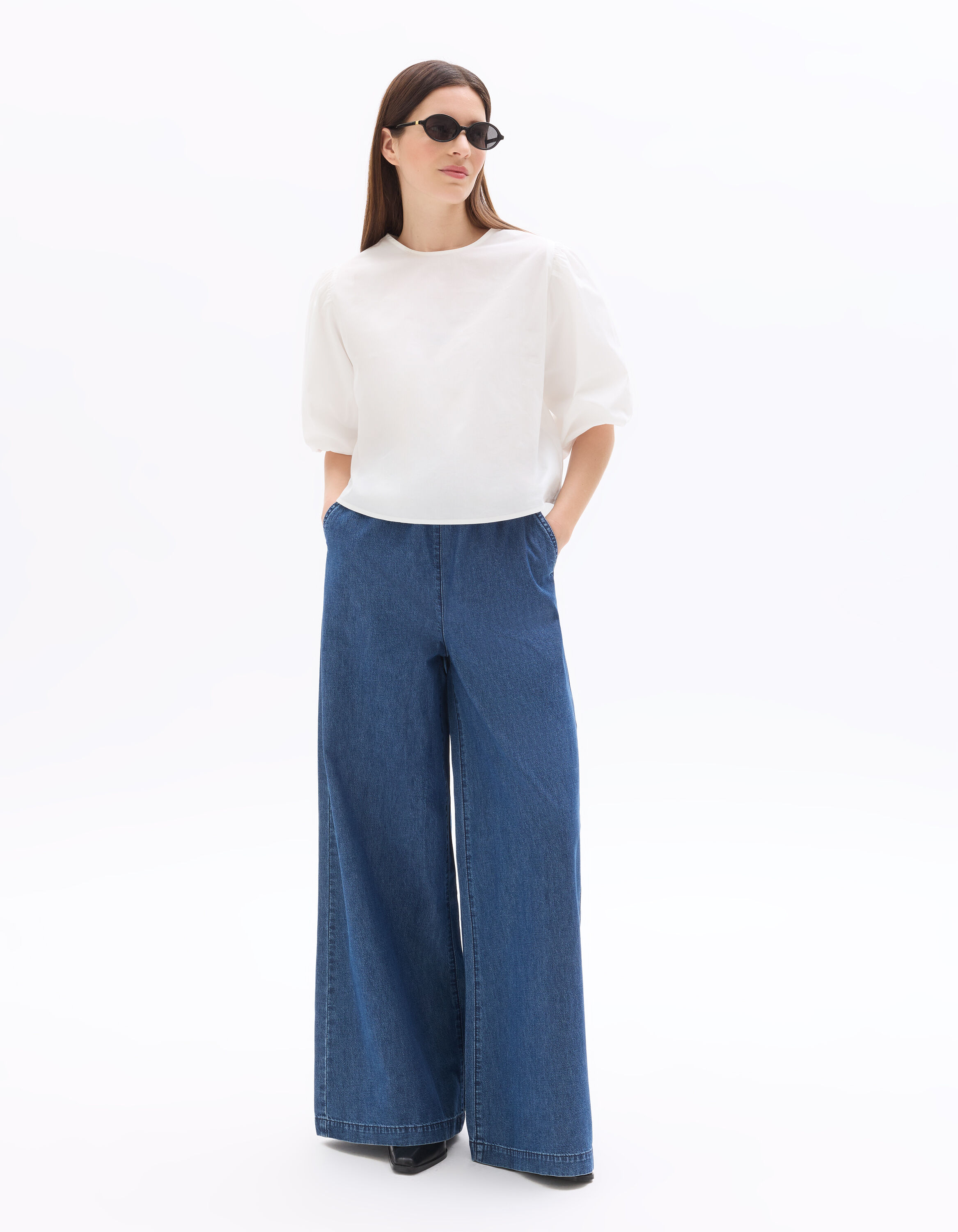 Jean jogger large 100% coton - brut
