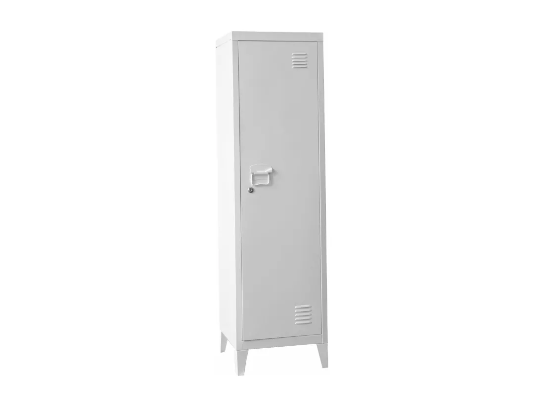 Armoire à casier métallique métal blanche 38 x 38 x 137 cm 03_0006360