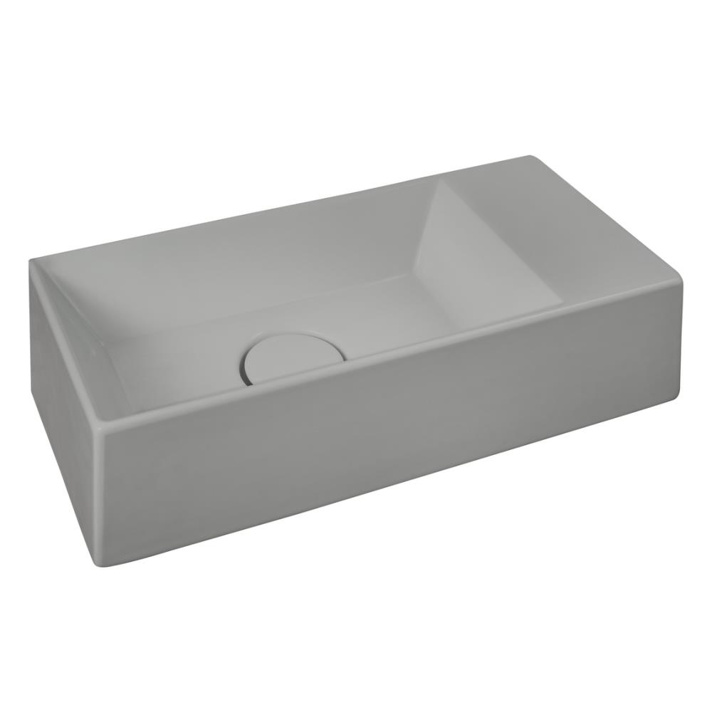 Xenz Rosa fontein 45x20cm zonder kraangat grijs mat