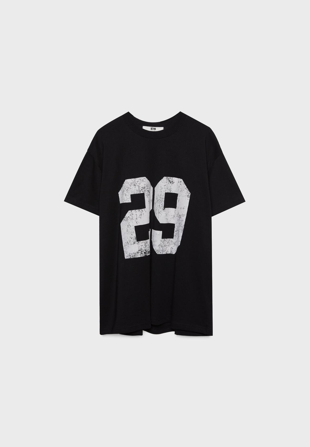 Camiseta oversized com estampa de número