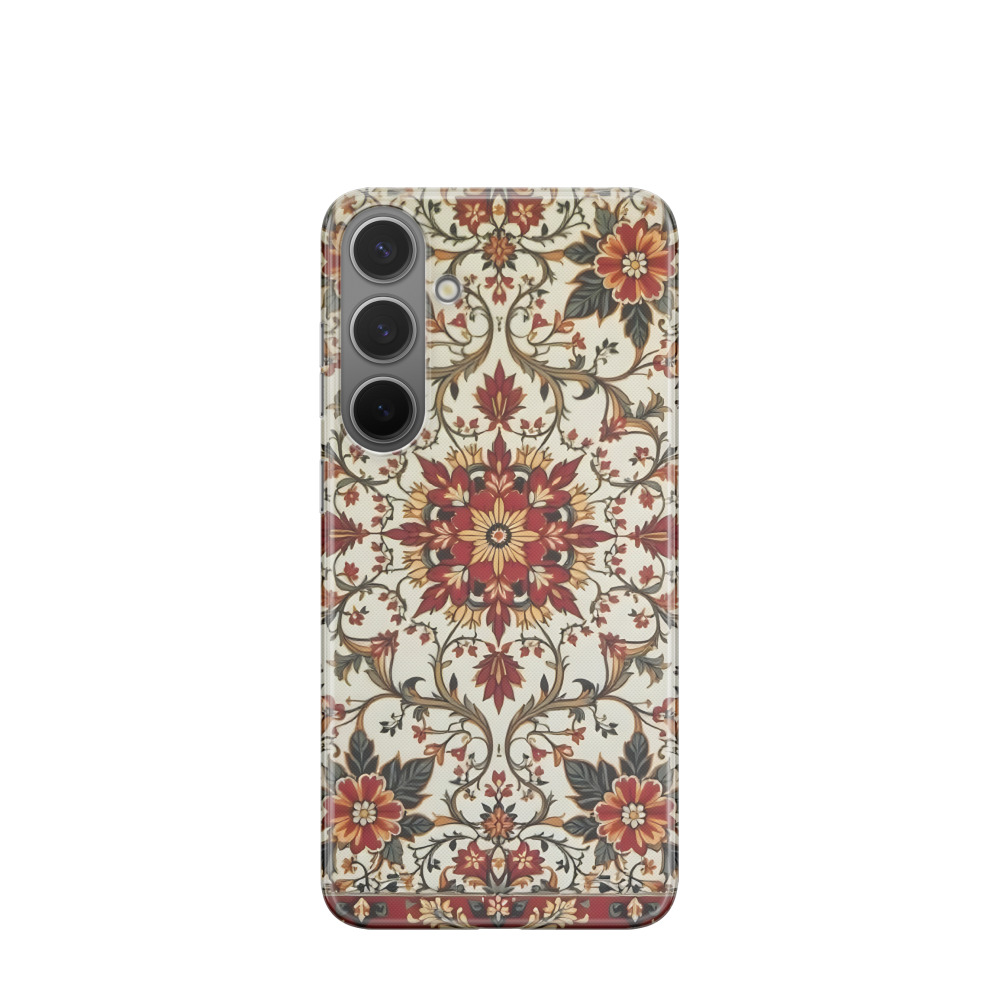 Samsung Galaxy S24 Plus Gummi Hülle Feuerblüte des Orients - Burgundy