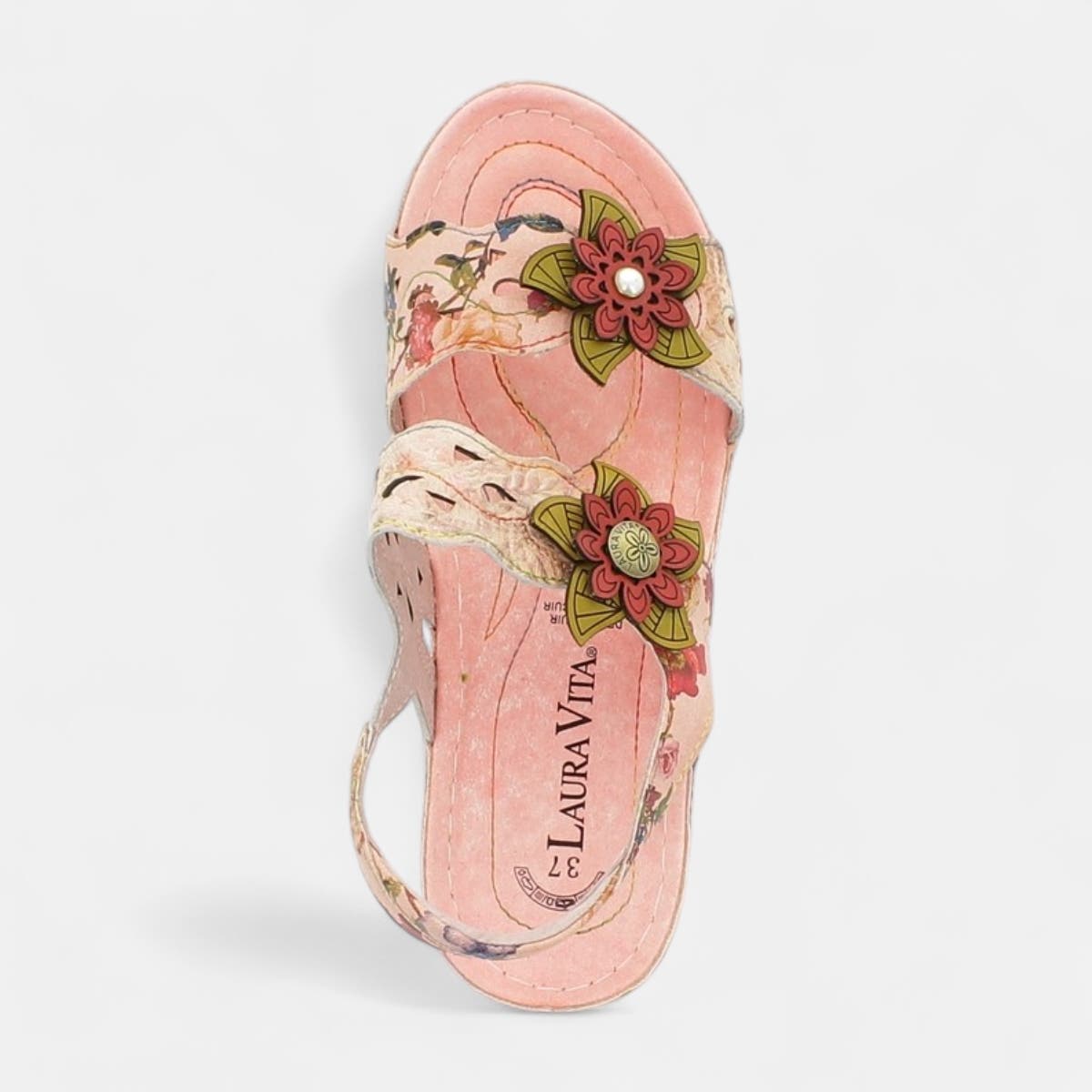 Sandales à talon compensé Femme rose