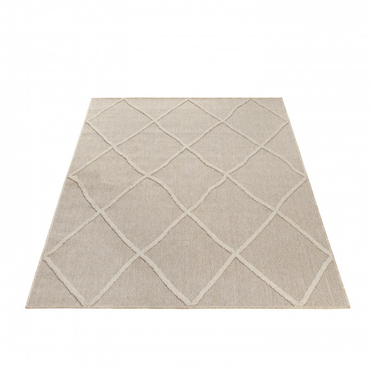 In & Outdoor-Teppich, Skandinavische Design, Sisal Optik, Flachgewebe Wetterfest