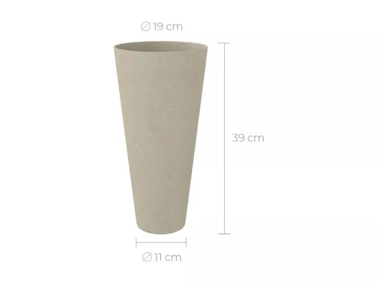 Jarre beige en pierre H39 cm - Ricci