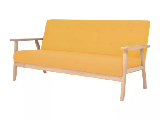 NETTLIFE Ensemble de canapé 2 pcs Tissu jaune