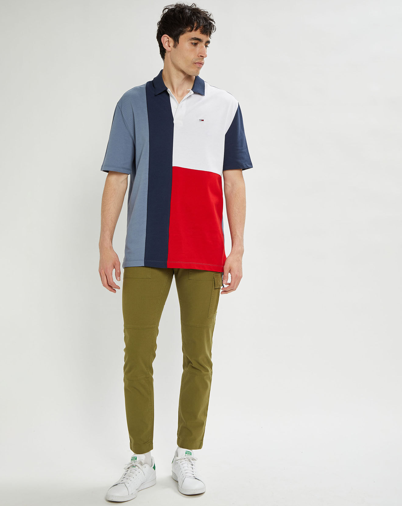 Tommy Jeans Polo Colorblock bleu/rouge/blanc