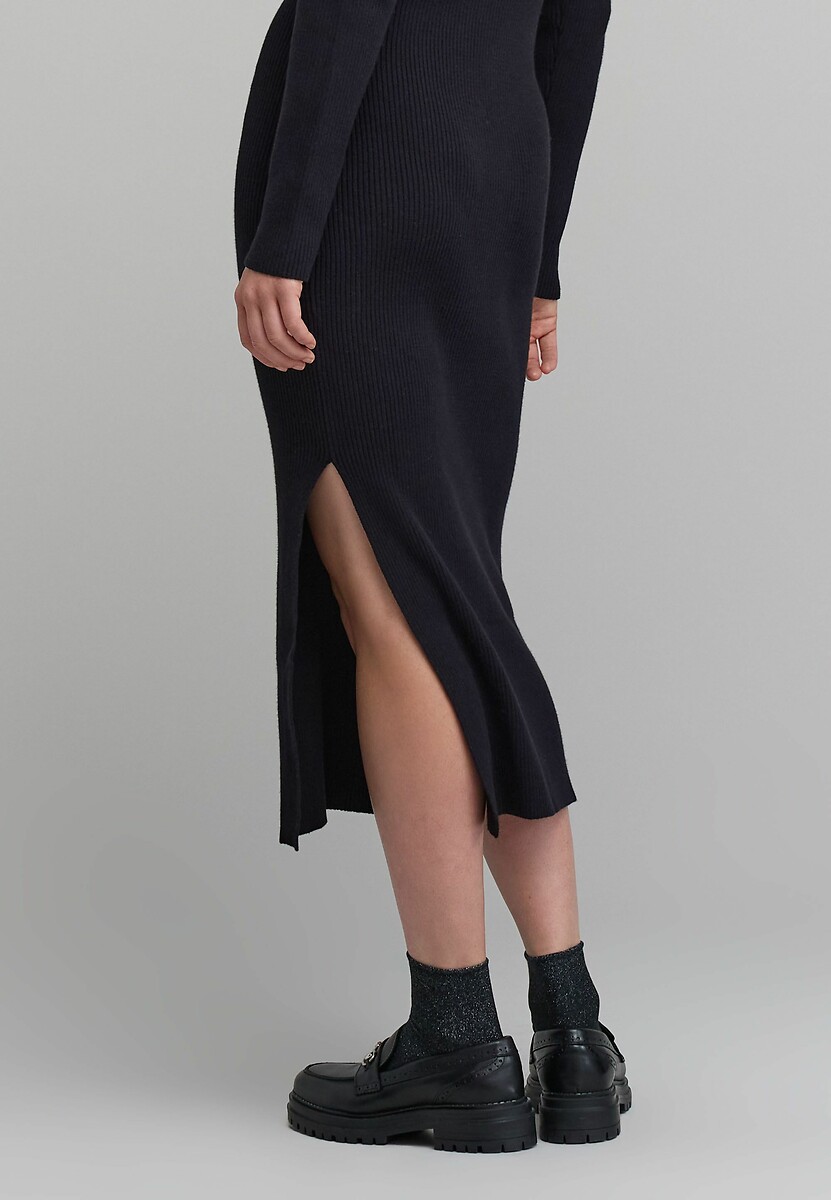 IKKS<br>Vestido longo de malha com mangas compridas