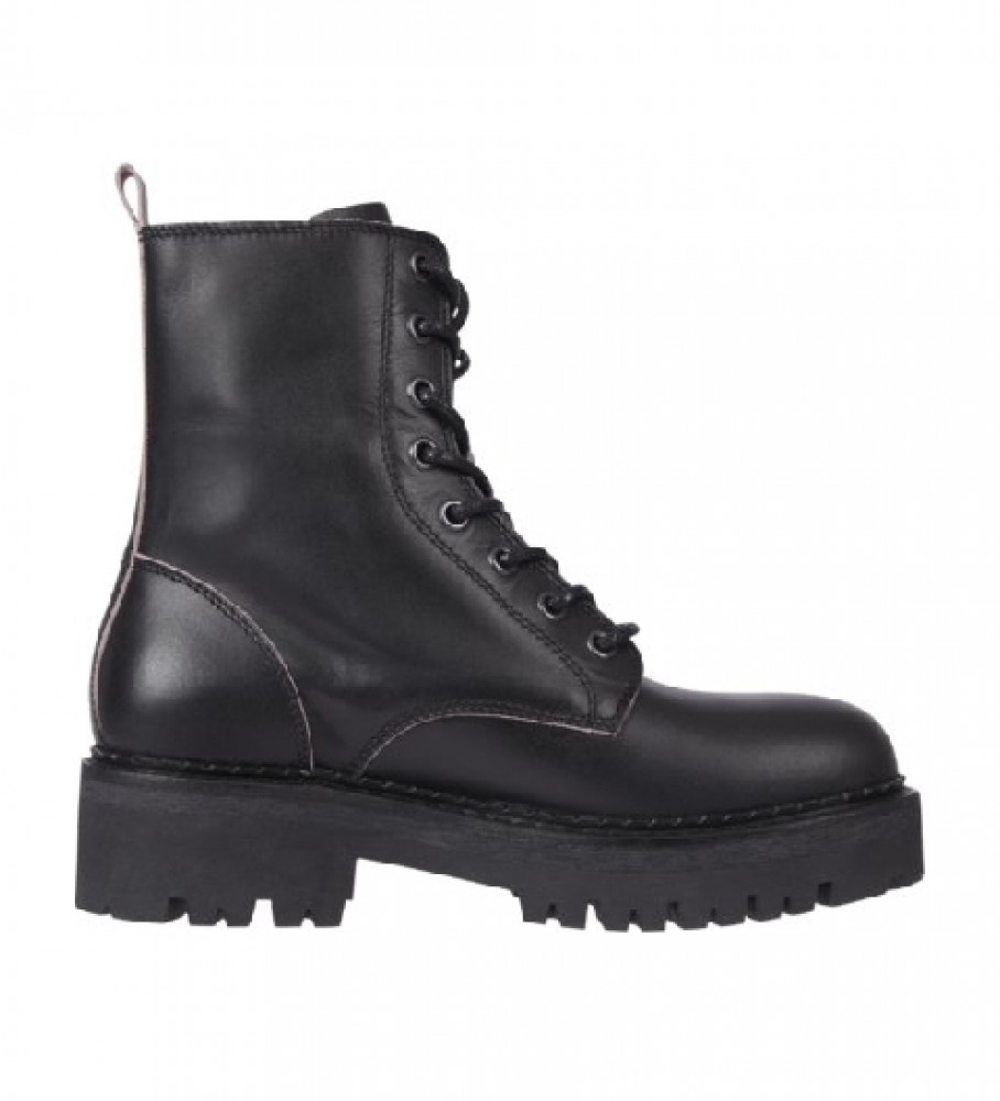 Botas Tommy Jeans Urban Piping de couro preto