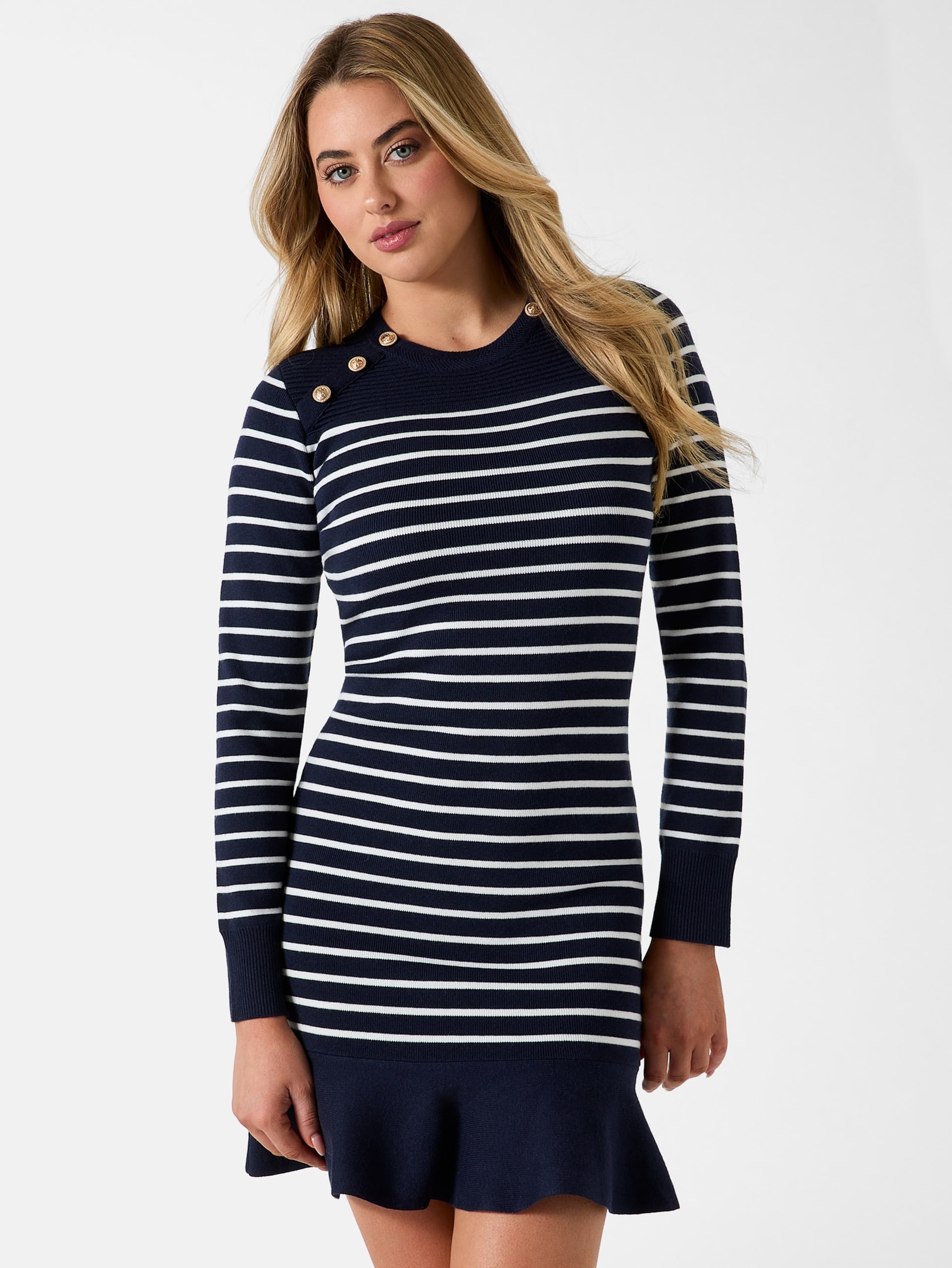 Vestido de malha listrado Eco Helen