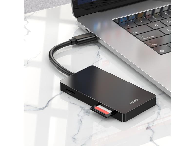 onit Card Reader Extern USB-C 3-in-1 Speicherkartenleser mit drei Slots