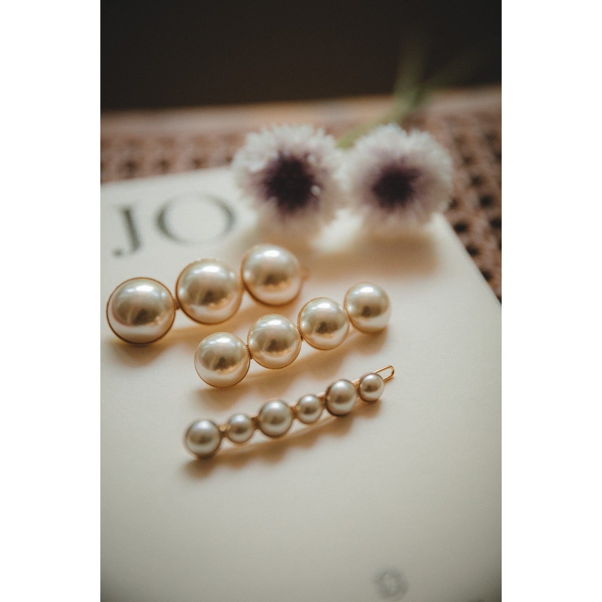 barrette perles doré à l'or fin - NÉLYA