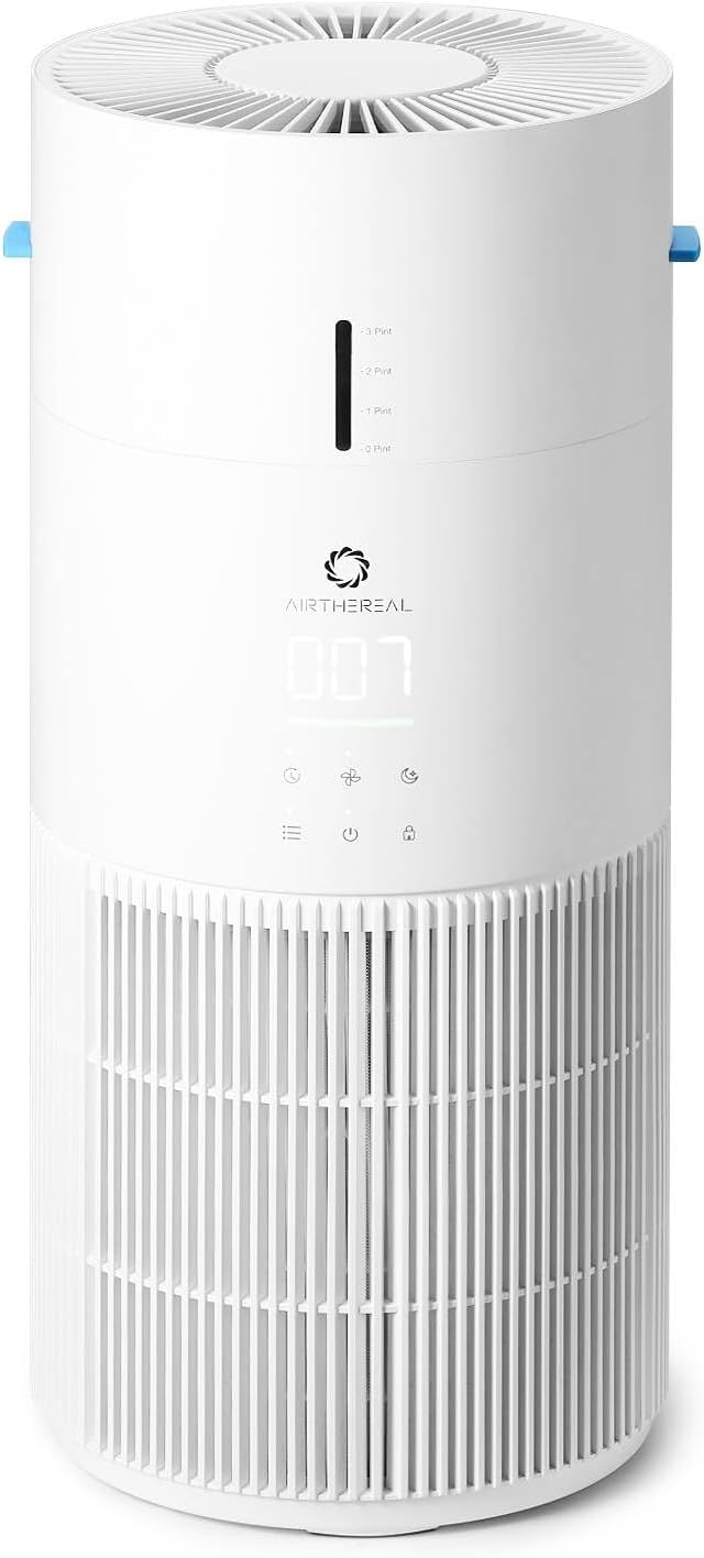 Airthereal 2-in-1 Luftreiniger mit Luftbefeuchter für bis zu 125 m², 3-Stufen-Filter, Luftqualitätsanzeige, Schlafmodus und Verdunstungsbefeuchter mit automatischer Feuchtigkeitsüberwachung, AEH300
